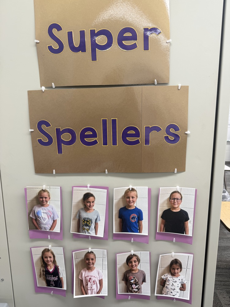 Second Grade Super Spellers of the week!  Great job!