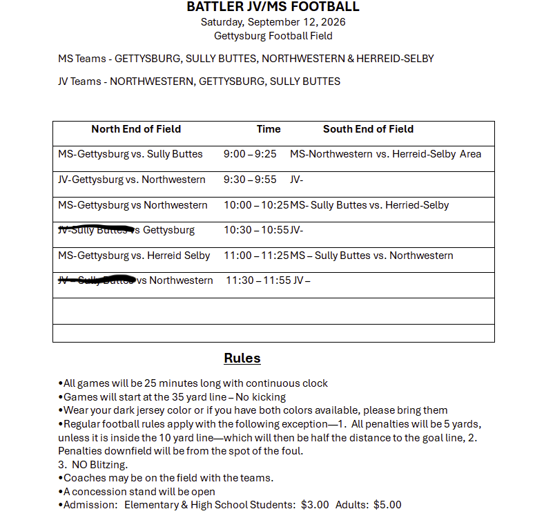 MS Football Schedule 