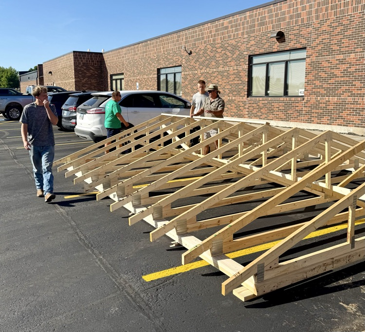 Laying out trusses.