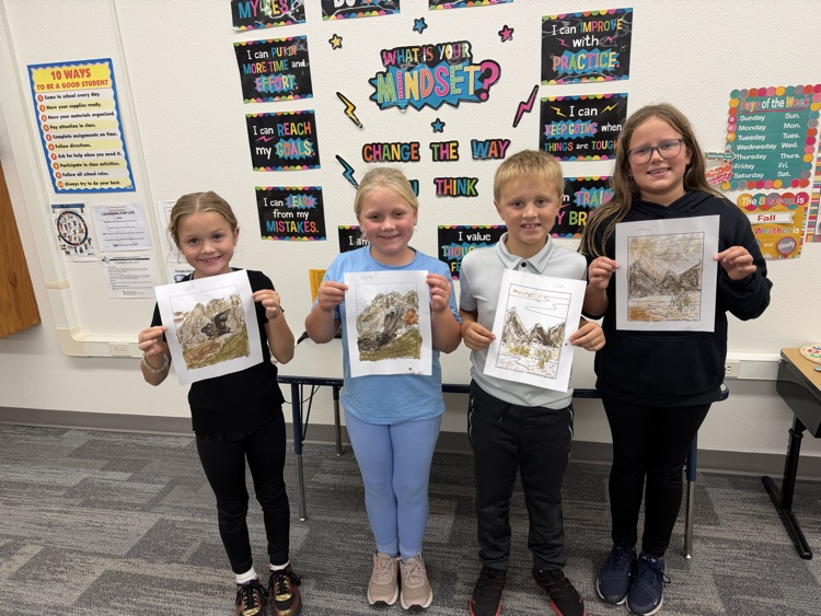 Second Graders soil painting in Ag in the Classroom