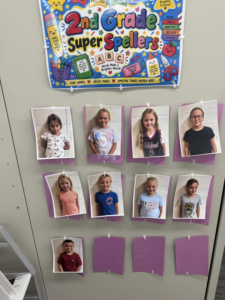 Congratulations to these Second Grade Super Spellers!