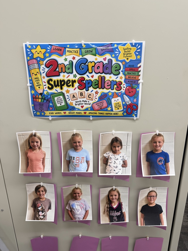 Second Grade Super Spooky Spellers of the week!