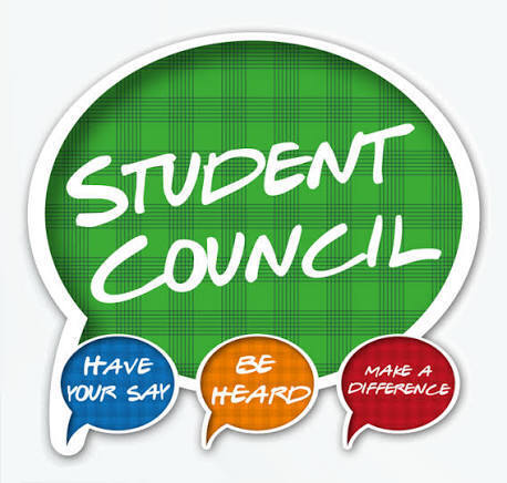 speech bubbles with words student council, have your say, be heard, make a difference