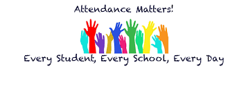 colorful hands with words attendance matters