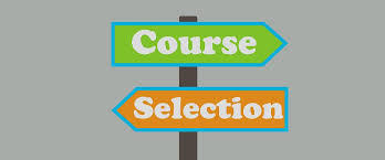 green orange arrows with words course selection
