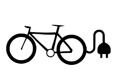 black white e-bike with cord