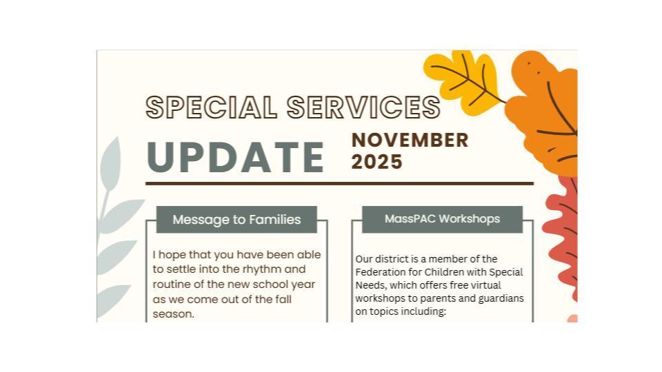 Special Services Department November Newsletter