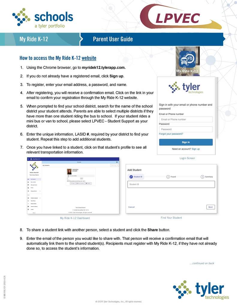 My Ride K-12 Parent User Guide