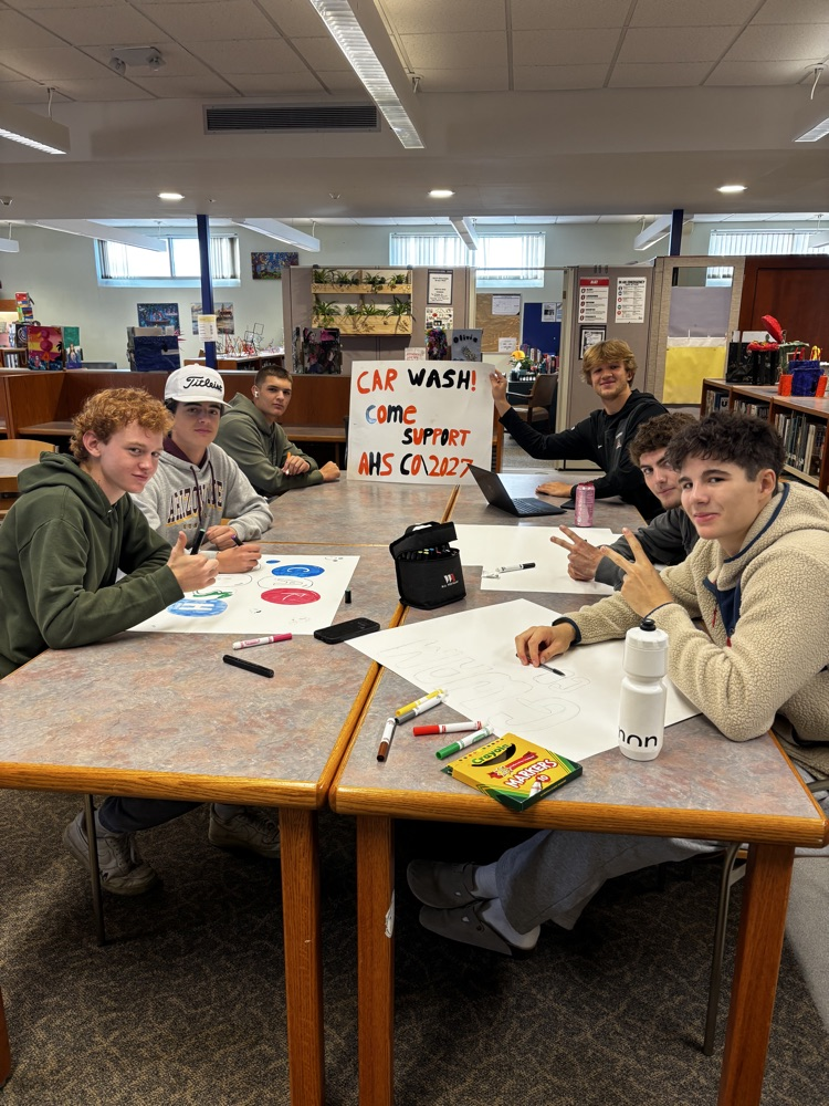 students making posters