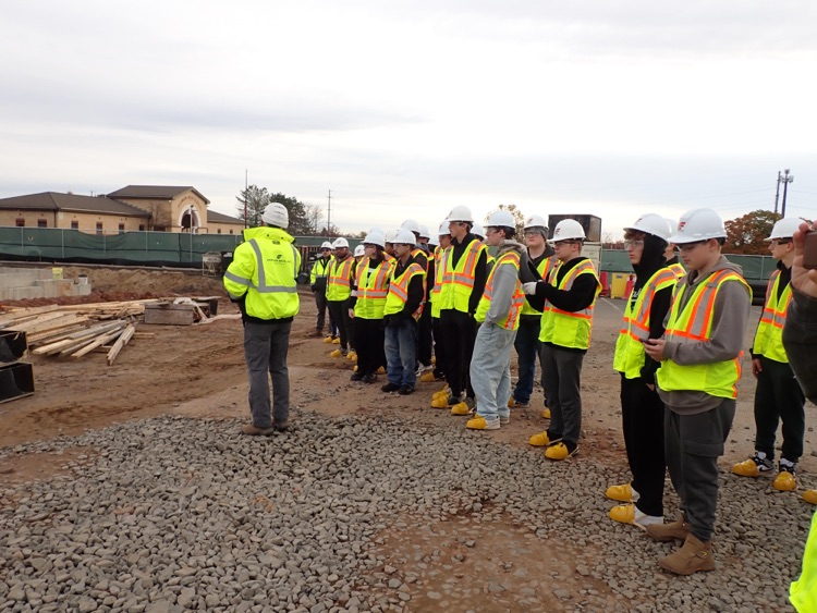 students viewing the construction site