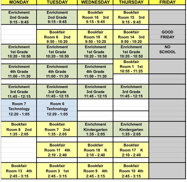 book fair schedule 