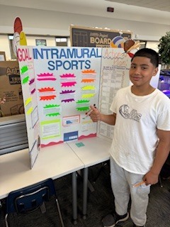 student presenting civic project