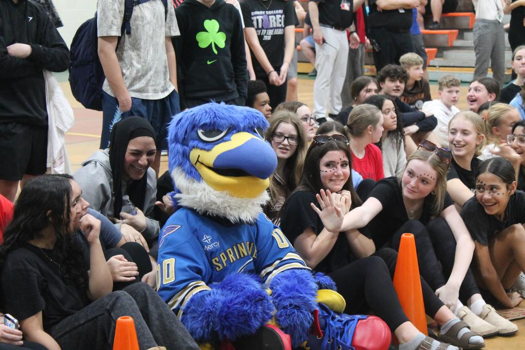 Screech sitting with the audience
