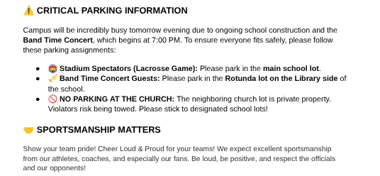 Parking Information