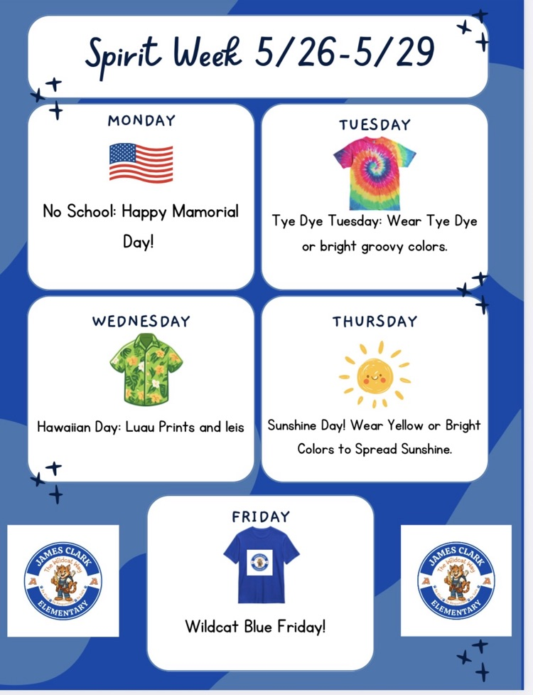 spirit week 5/25-5/29