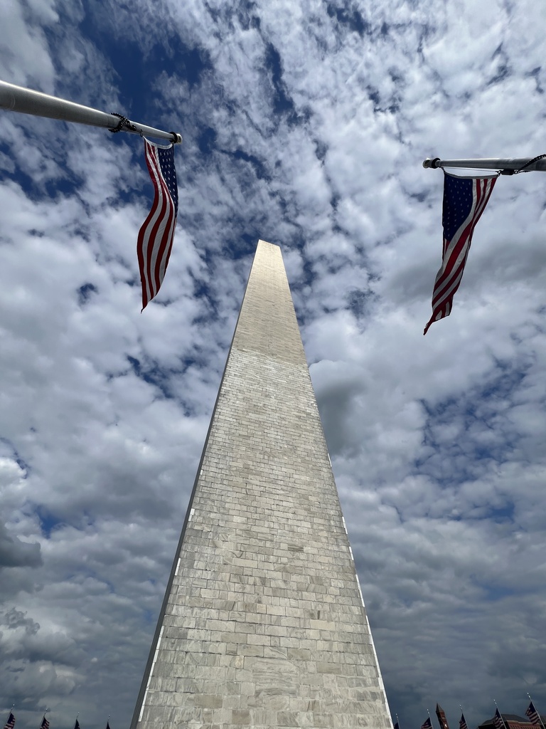 Washington Monument and American Flag