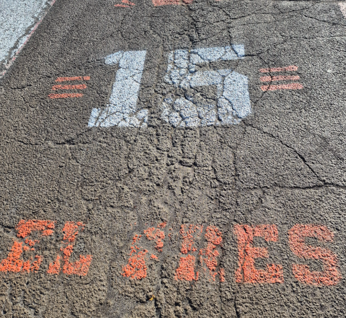 AHS senior students painting their parking spots