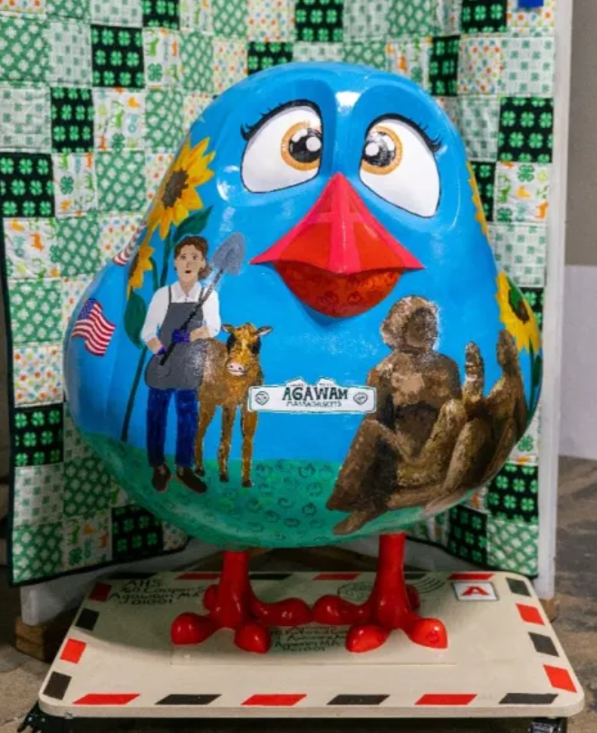 AHS chick at the Big E painted with images of women in history