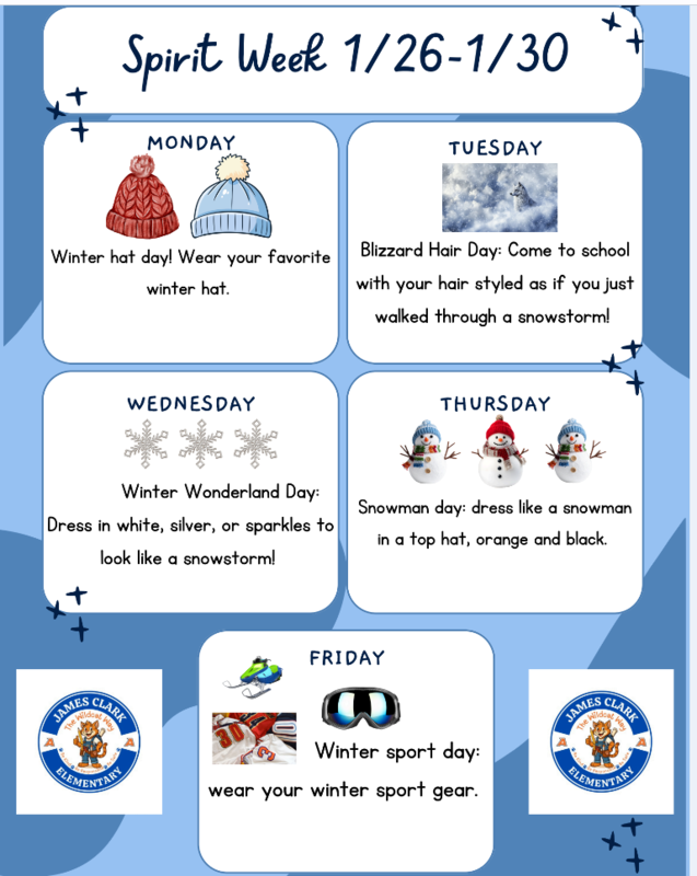 January Spirit Week flyer