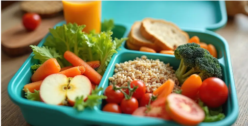 healthy lunch on tray