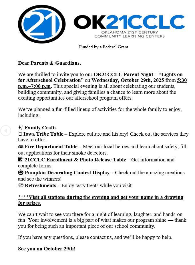 Parent Night - Afterschool Program