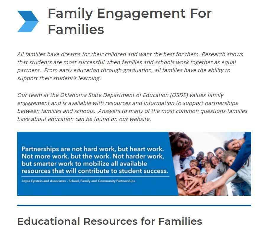 OK SDE Family Engagement Resources