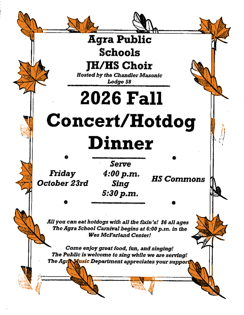 Fall Choir Concert and Dinner flyer