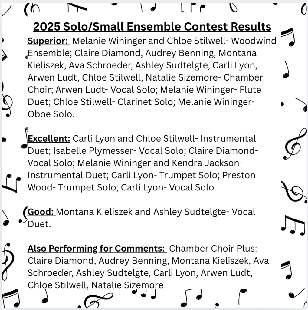 Solo Small Ensemble Contest Results