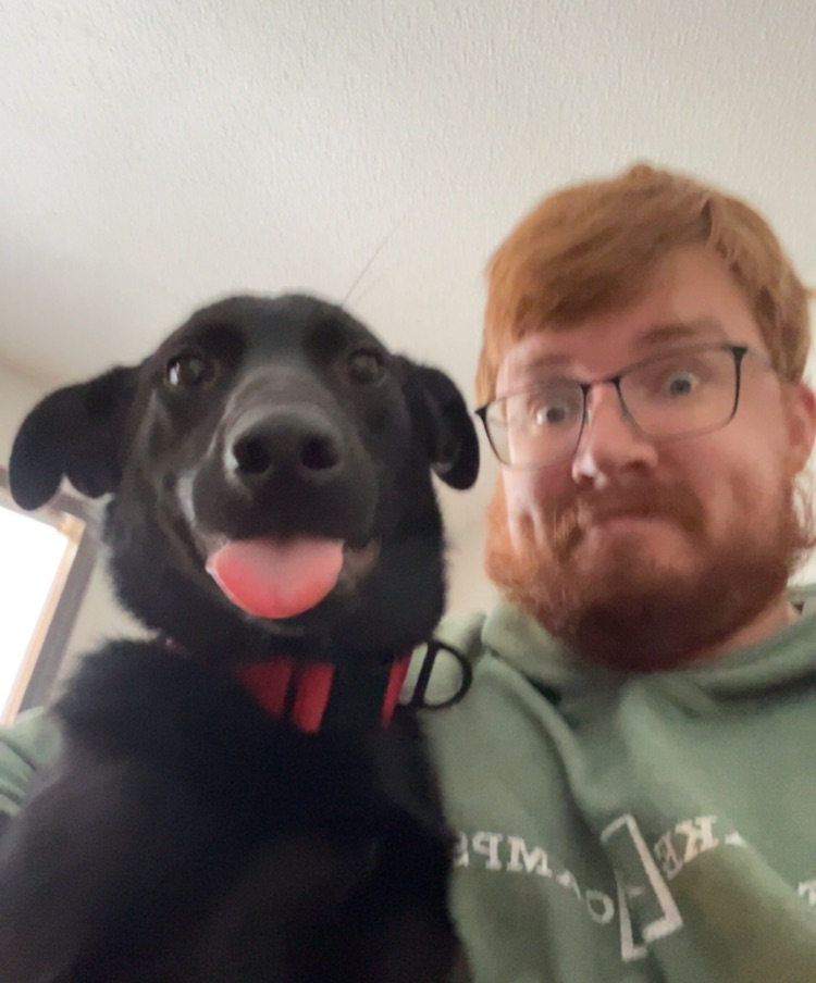 Me and my dog, Cheddar