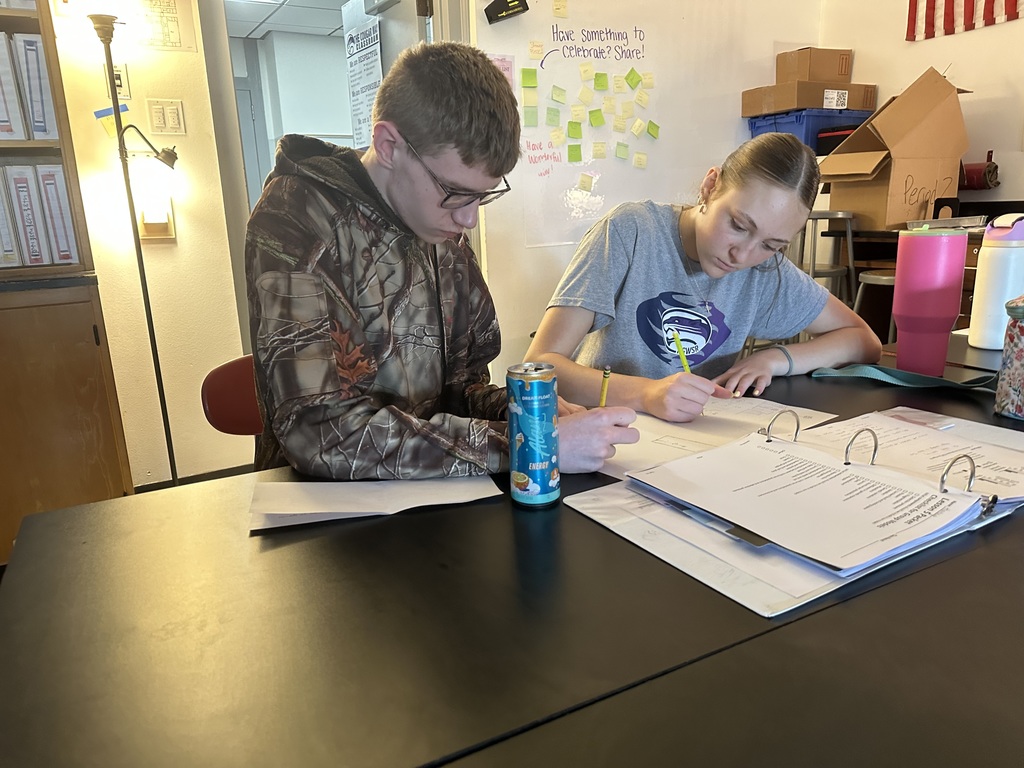 Pair of students doing group work