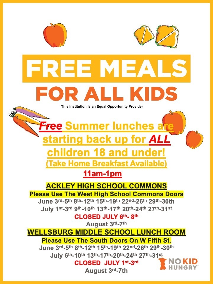 Summer Meal Locations and Hours