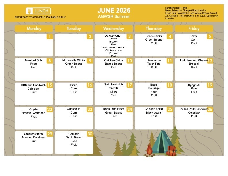 June Summer Menu