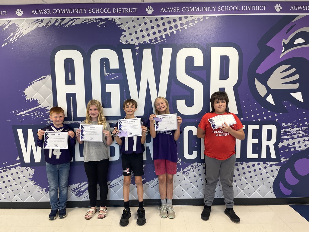 5th and 6th grade Cougar Way Students of the month.