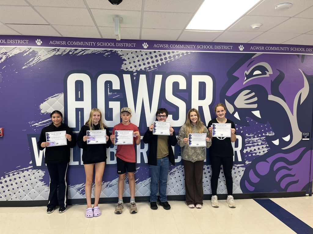 7th/ 8th grade Cougar Way students of the month. 