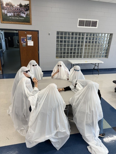 AGWSR High School Teachers participating in Halloween trend