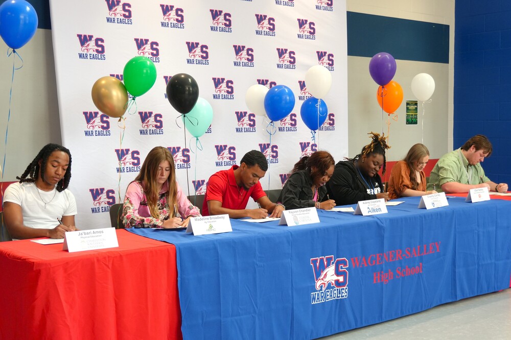 7 Wagener-Salley students sign with intentions to get education degrees and become teachers.