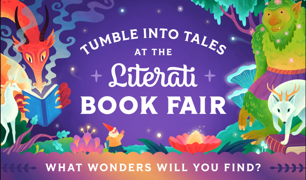 Tumble Into Tales at the Liteti Book Fair What Wonders  Will You See Colorful picture with animals