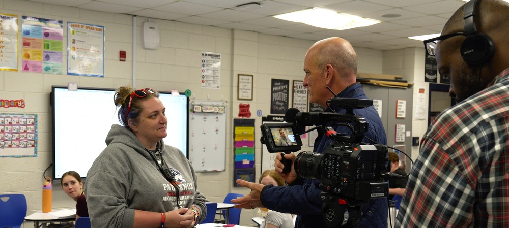 Heather Parliament speaks to WJBF News Channel 6 in her classroom.