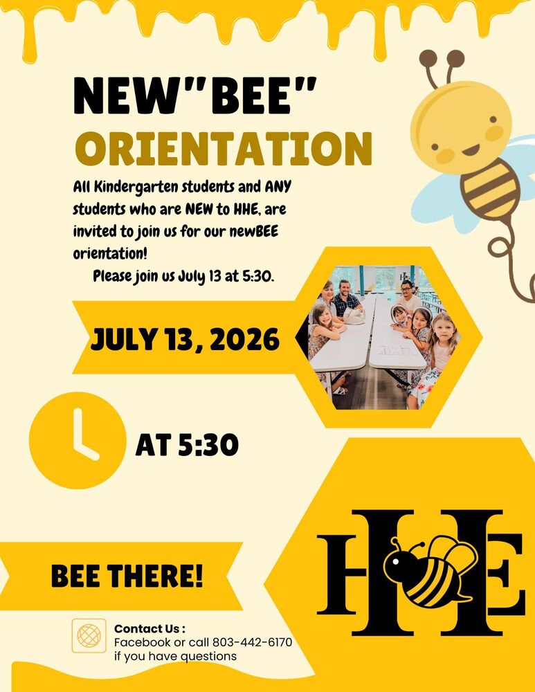 smiling bee with info about New Bee orientation