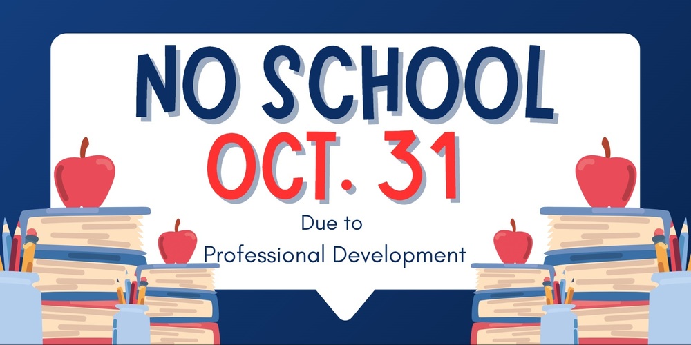 apples and books stating that no school is oct. 31