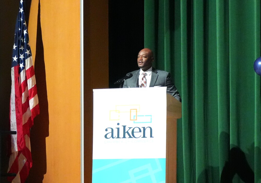 Dr. Corey Murphy speaks at the State of Our Community event.