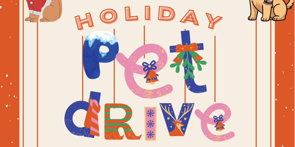 cat and dog smiling with details about pet drive