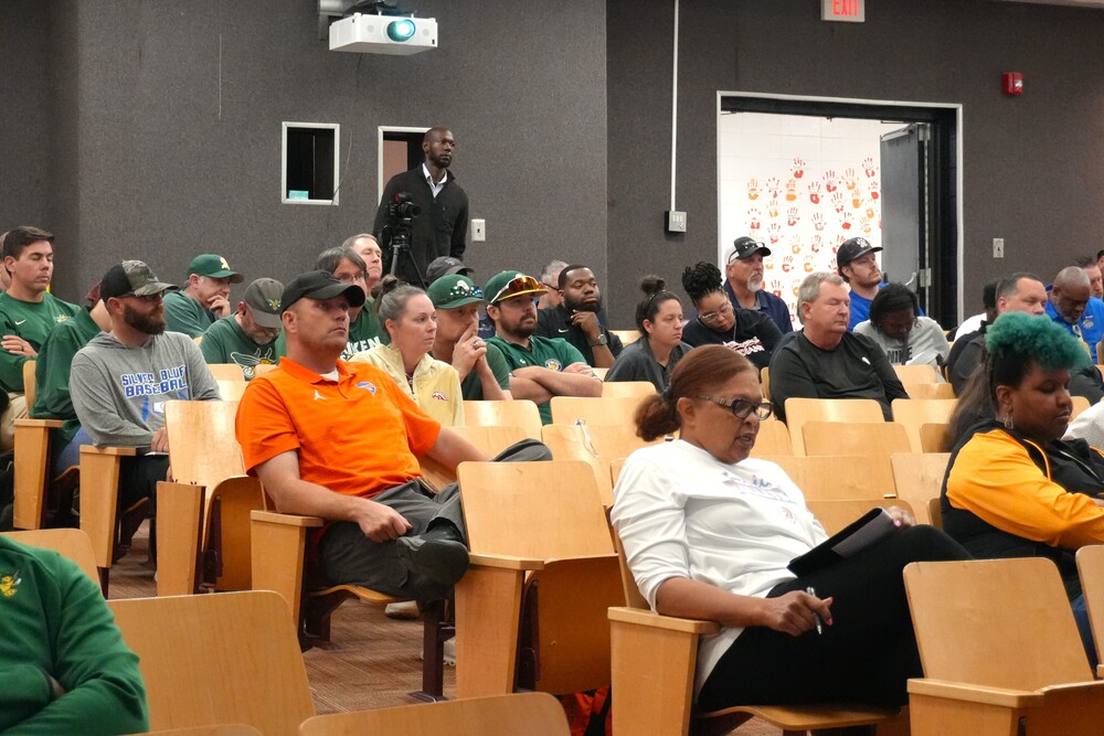 Coaches from across the district attend the coaches convocation.