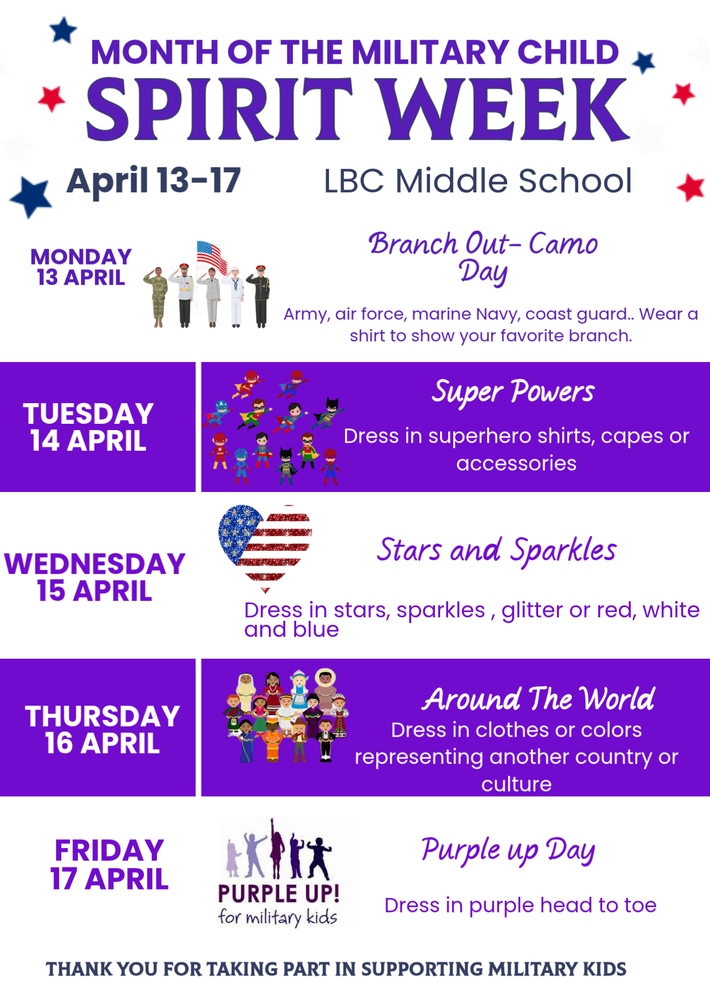 Month of the Military Child Spirit Week