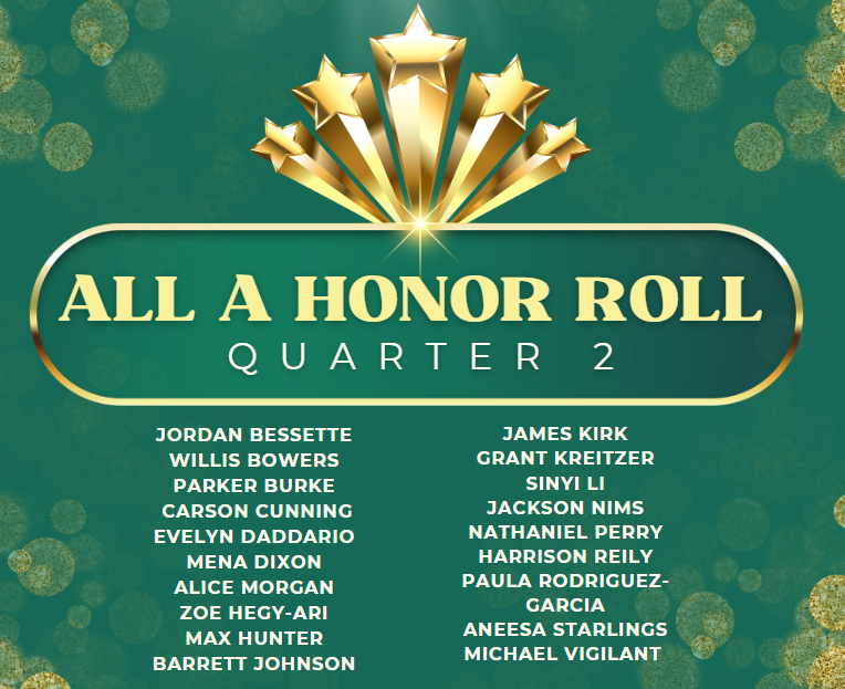 2nd Quarter All A Honor Roll List