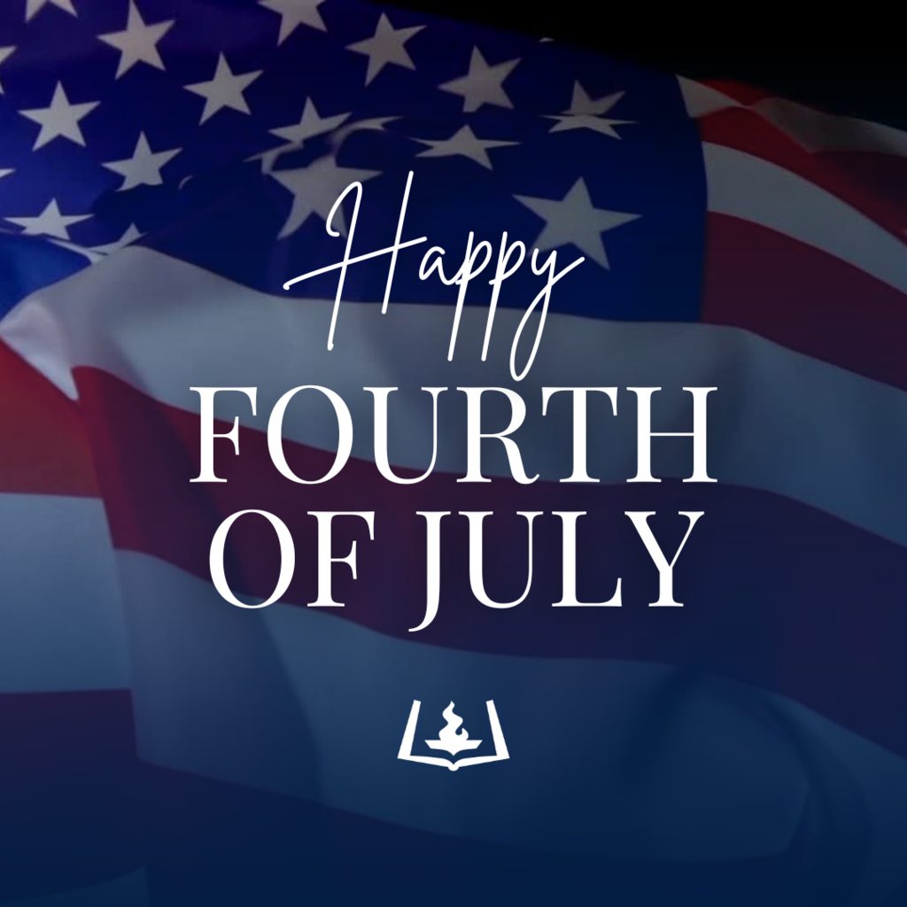 Happy Fourth of July with American Flag background and ACPSD logo.