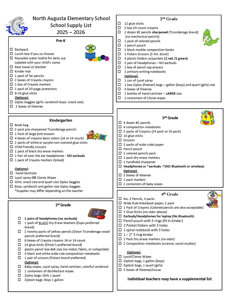 2025 2026 Supply List page 1