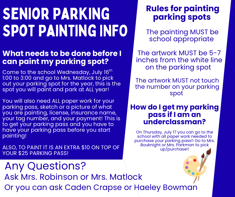 Paint Your Senior Parking Spot Flyer