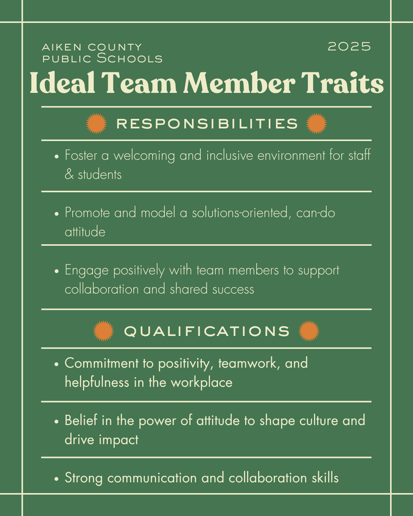 Ideal Team Members trait flyer
