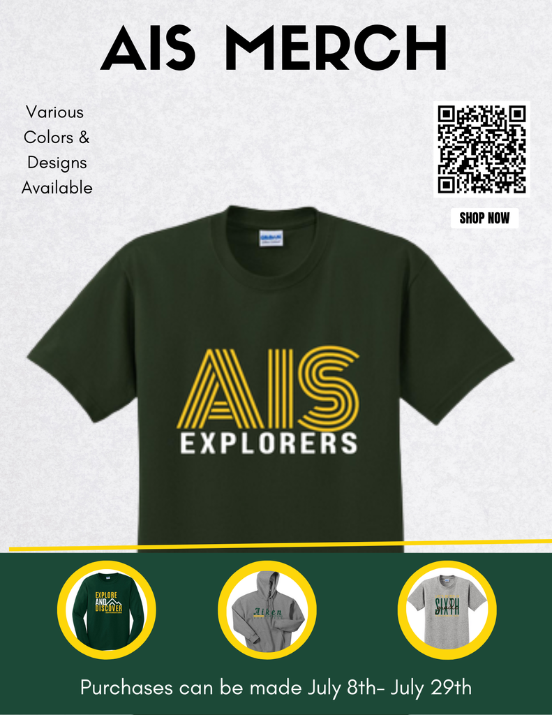 This is a flyer advertising our school spirit wear merchandise for sale.